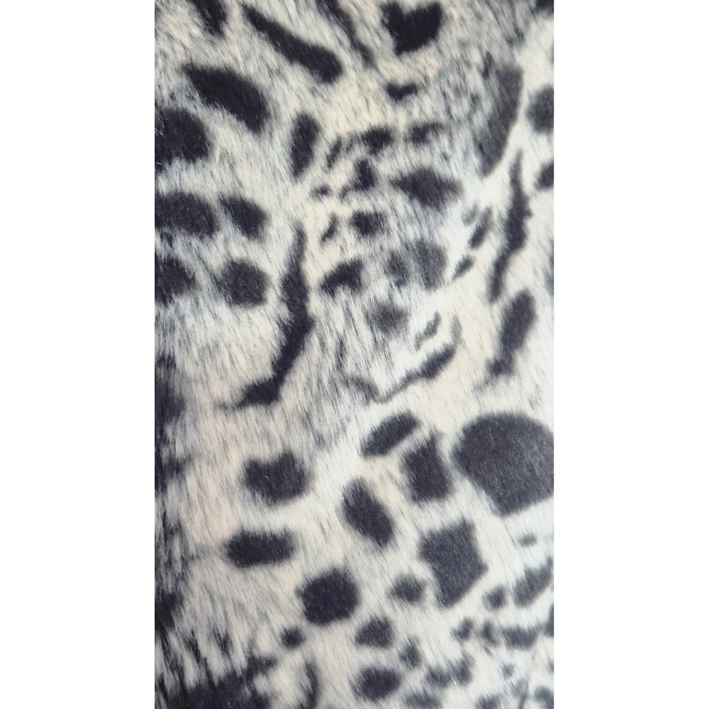 Kristen Blake Reversible Faux Fur Vest Snow Leopard Quilted Hooded Ivory Women - Picture 6 of 14